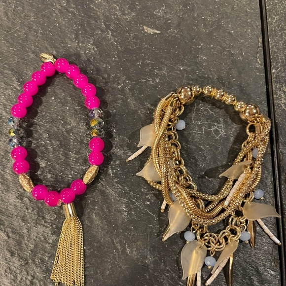 Express beaded pink bracelet NY N CO BRACELET lot of 2! - Picture 3 of 6